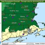 The National Weather Service is predicting about 2 inches of rain for much of Massachusetts Friday, with constant showers starting Thursday night and continuing throughout Friday.